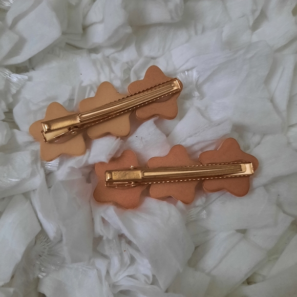 Star Sandwich Sugar Cookies Barrette Set of 2 Matching Dessert Sweets Hair Clips - Picture 5 of 6